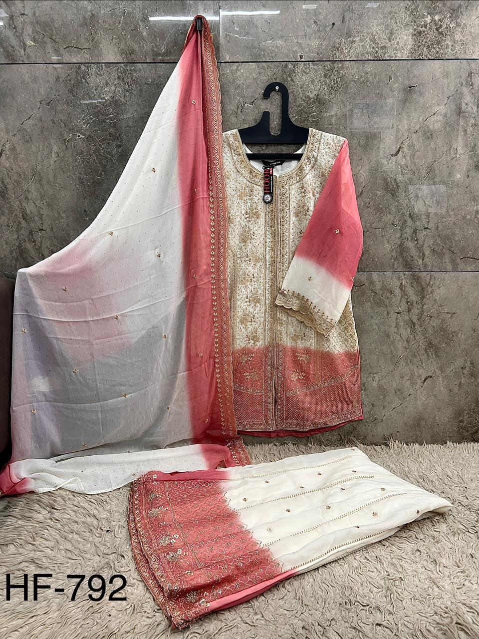 HOOR TEX PRESENT FULL STICHED PAKISTANI SUIT CATLOUGLE HF 792 A TO D 6