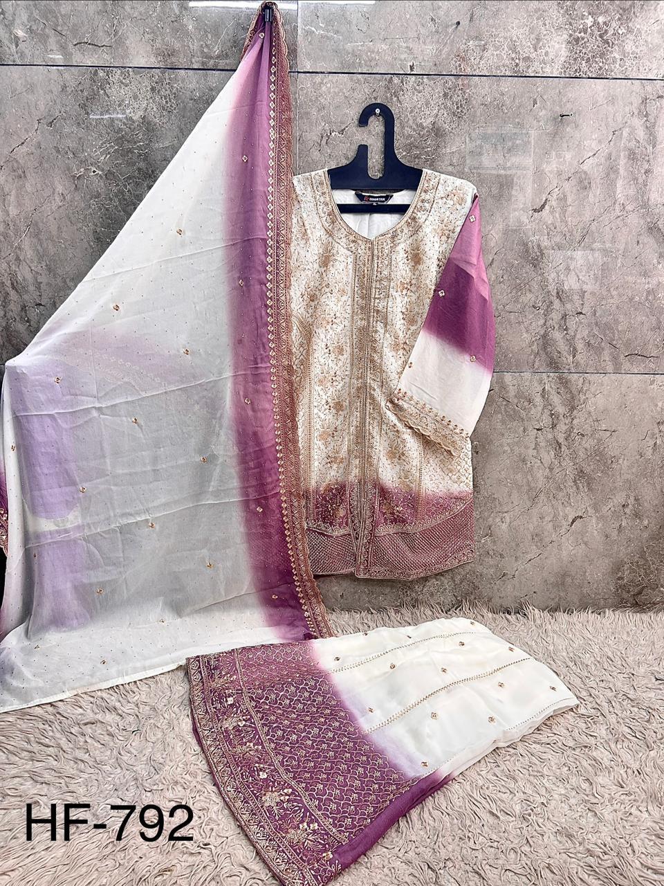 HOOR TEX PRESENT FULL STICHED PAKISTANI SUIT CATLOUGLE HF 792 A TO D 5