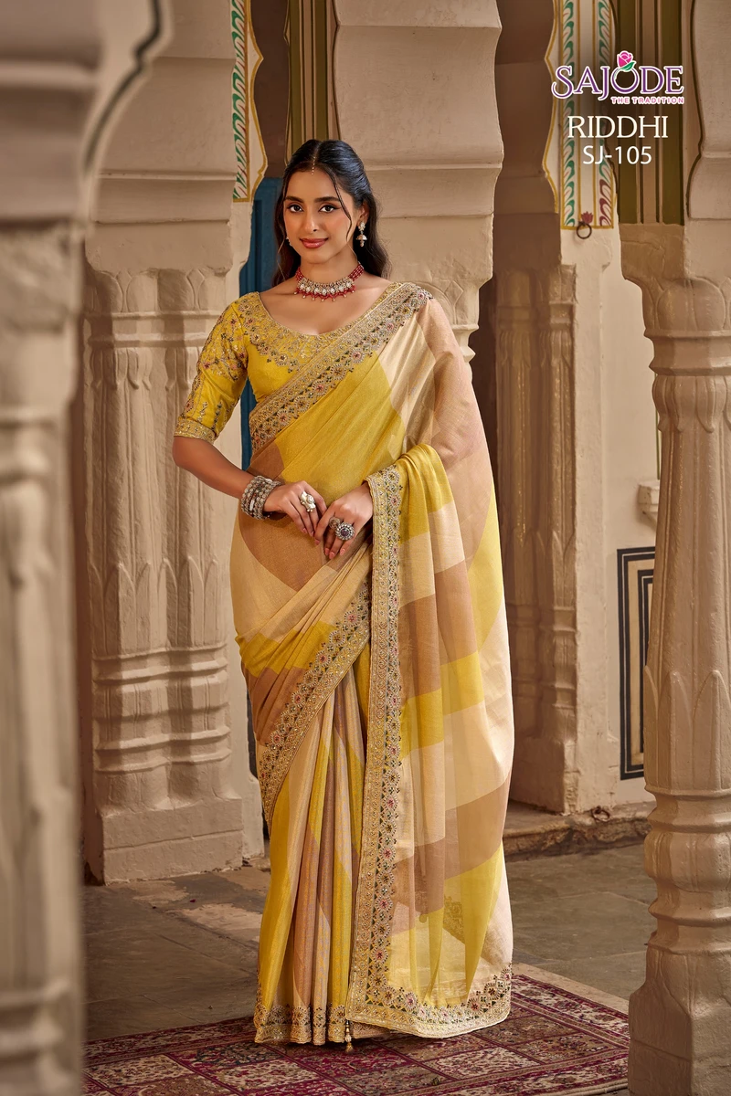 SAJODE  THE  Tradtion New Concept of Saree With Stitched free Size Blouse Series SJ194-SJ105 1