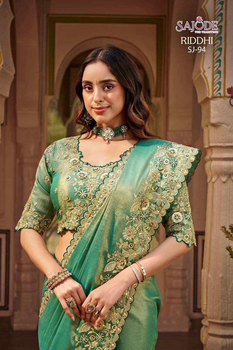 SAJODE  THE  Tradtion New Concept of Saree With Stitched free Size Blouse Series SJ194-SJ105 4