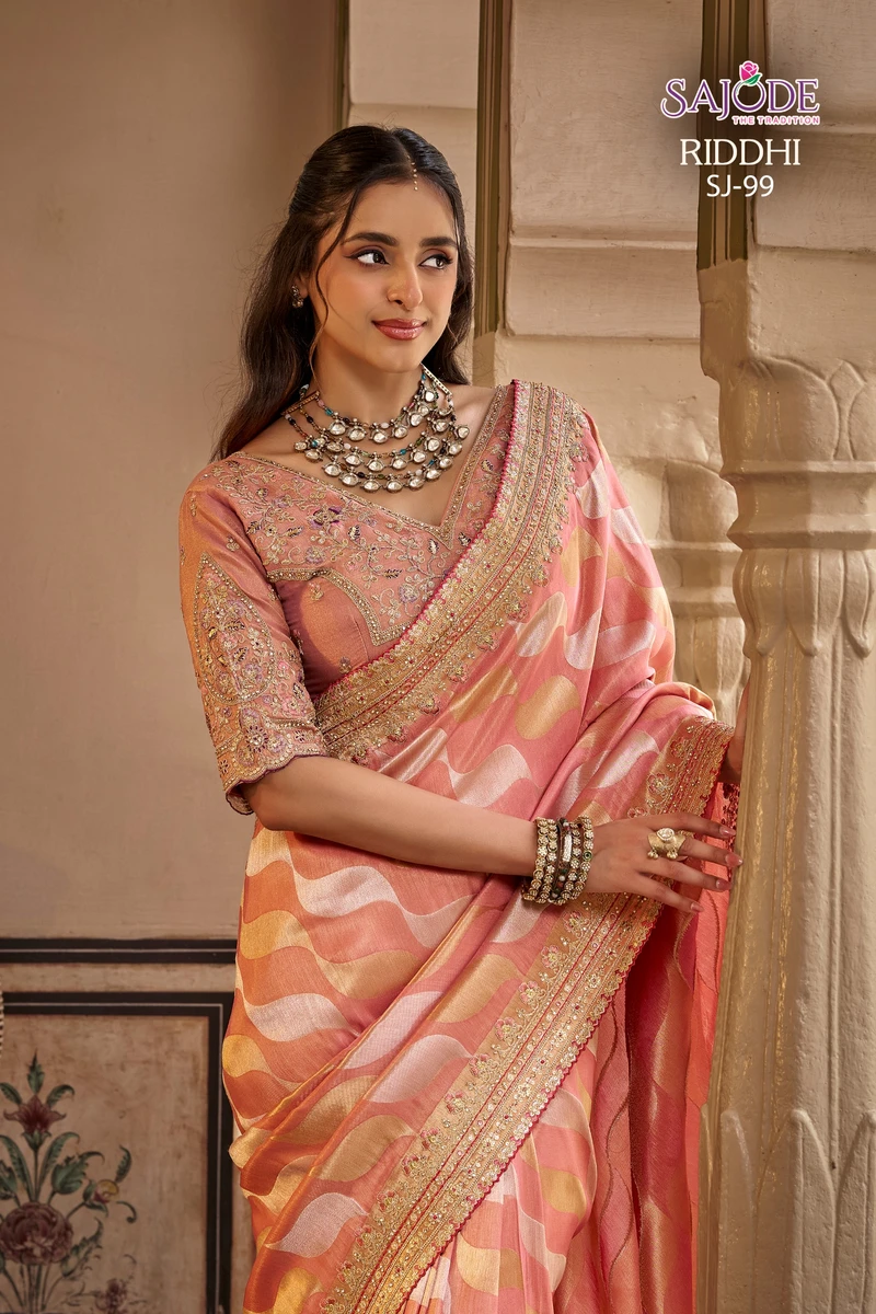 SAJODE  THE  Tradtion New Concept of Saree With Stitched free Size Blouse Series SJ194-SJ105 20