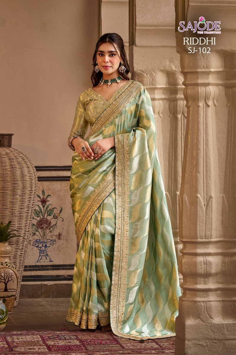 SAJODE  THE  Tradtion New Concept of Saree With Stitched free Size Blouse Series SJ194-SJ105 18