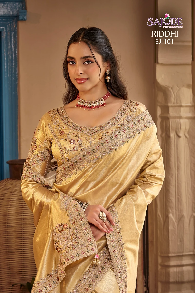 SAJODE  THE  Tradtion New Concept of Saree With Stitched free Size Blouse Series SJ194-SJ105 17