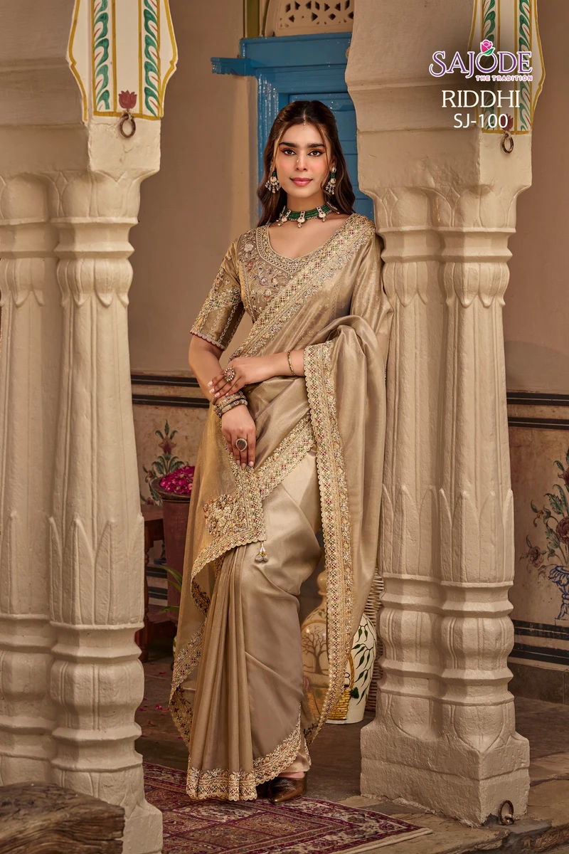 SAJODE  THE  Tradtion New Concept of Saree With Stitched free Size Blouse Series SJ194-SJ105 16