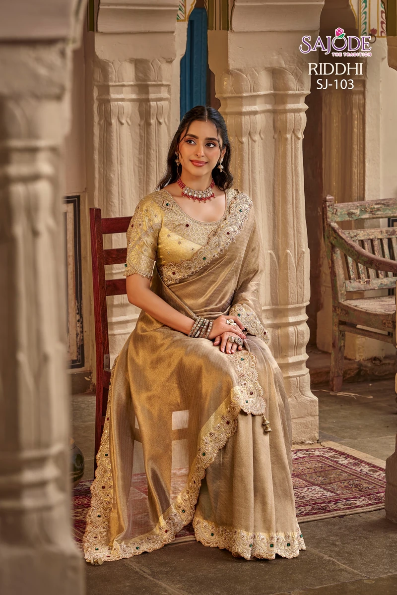 SAJODE  THE  Tradtion New Concept of Saree With Stitched free Size Blouse Series SJ194-SJ105 15