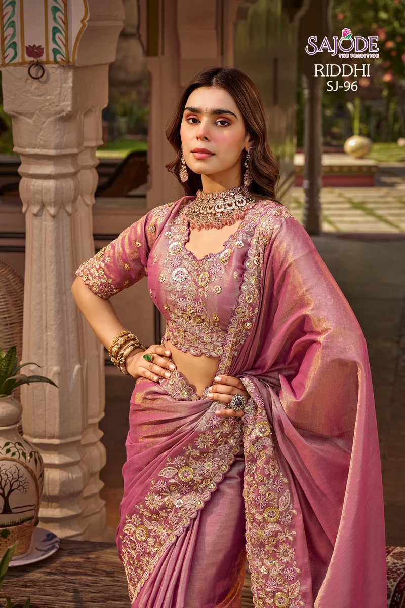 SAJODE  THE  Tradtion New Concept of Saree With Stitched free Size Blouse Series SJ194-SJ105 13