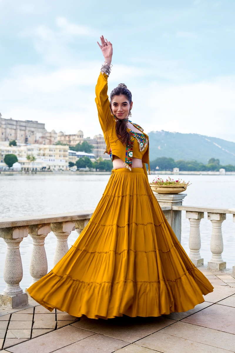 A New Traditional Navratri Lehenga Choli with Gamti and Mirror work Series  Rajudi 1662 13