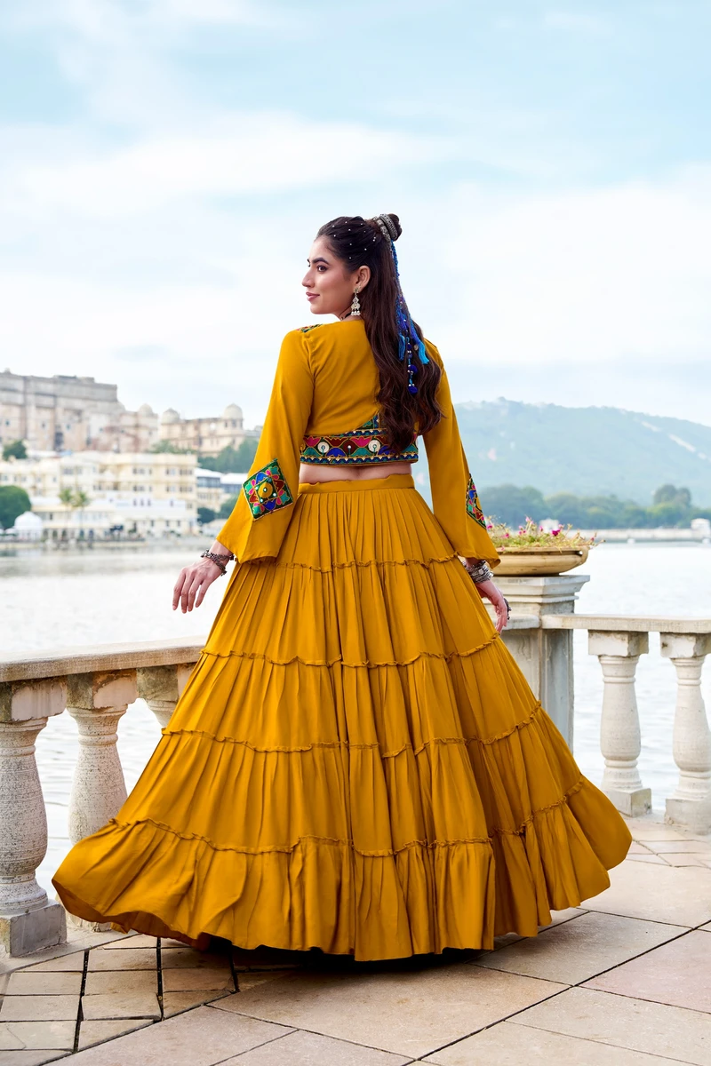 A New Traditional Navratri Lehenga Choli with Gamti and Mirror work Series  Rajudi 1662 14