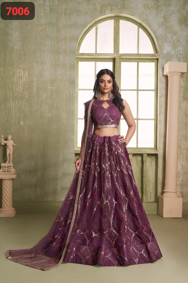 N F FASHION PRESNET FANCY PARTY WEAR LEHENGA CHOLI SERIES 7006 A to D 1