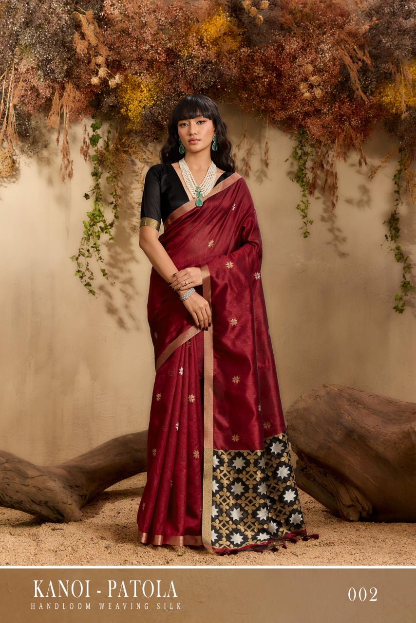 RAJTEX KANOI PATOLA  HANDLOOM  WEAVING SILK SAREE SERIES 001-006 2