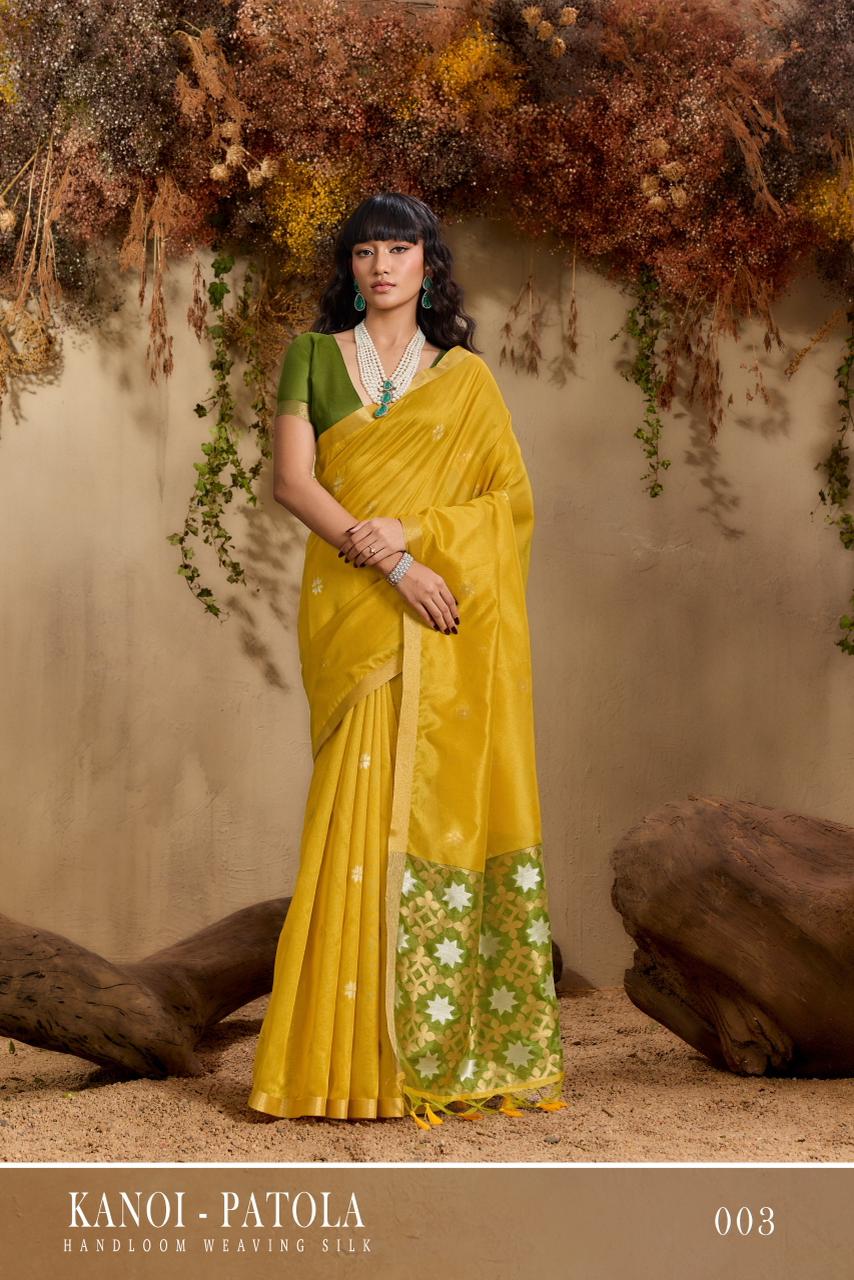 RAJTEX KANOI PATOLA  HANDLOOM  WEAVING SILK SAREE SERIES 001-006 3