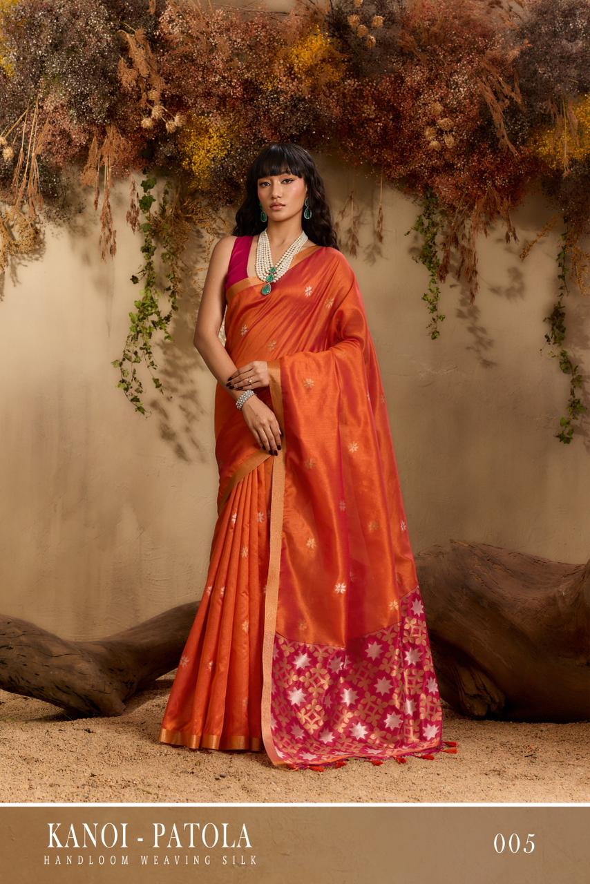 RAJTEX KANOI PATOLA  HANDLOOM  WEAVING SILK SAREE SERIES 001-006 5