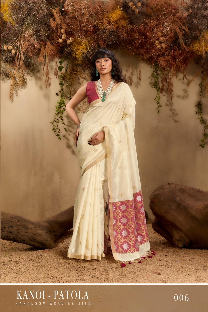 RAJTEX KANOI PATOLA  HANDLOOM  WEAVING SILK SAREE SERIES 001-006 6