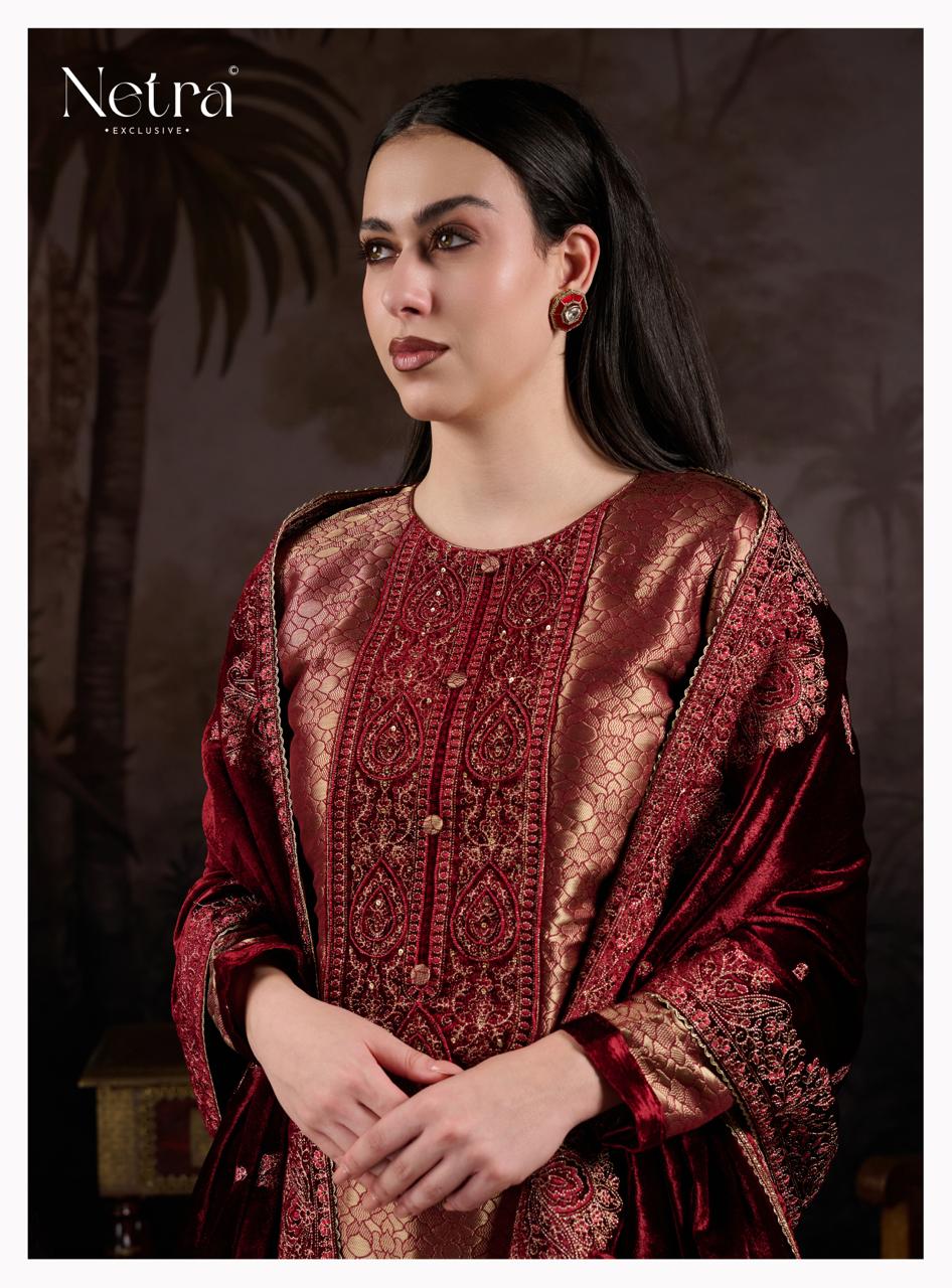 NETRA EXCLUSIVE KRIVA VELVET  UNSTICH SUIT SERIES 1172 A TO 1172 F 2