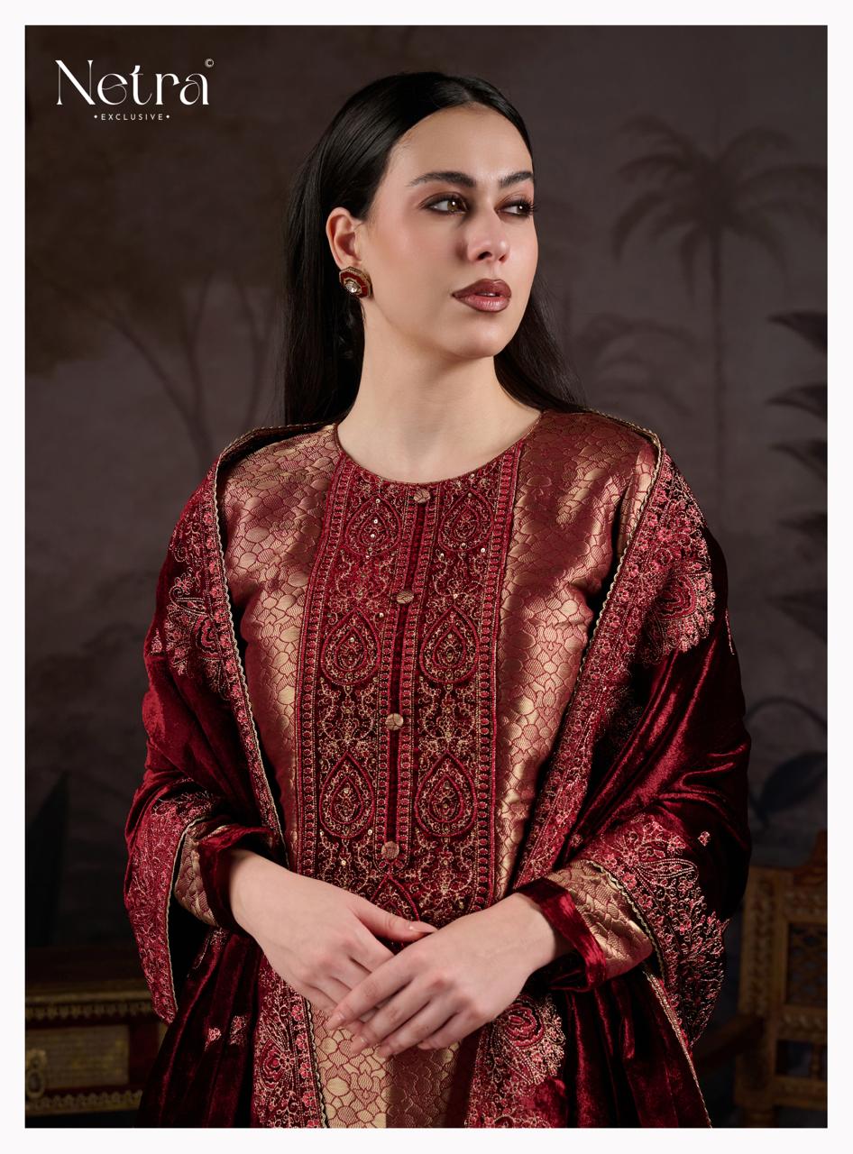 NETRA EXCLUSIVE KRIVA VELVET  UNSTICH SUIT SERIES 1172 A TO 1172 F 4