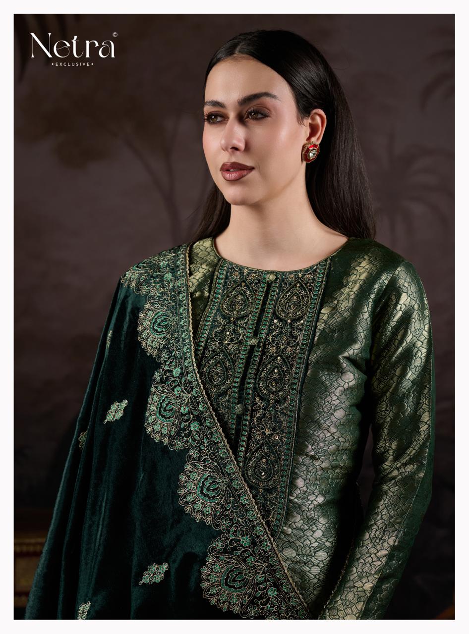NETRA EXCLUSIVE KRIVA VELVET  UNSTICH SUIT SERIES 1172 A TO 1172 F 6