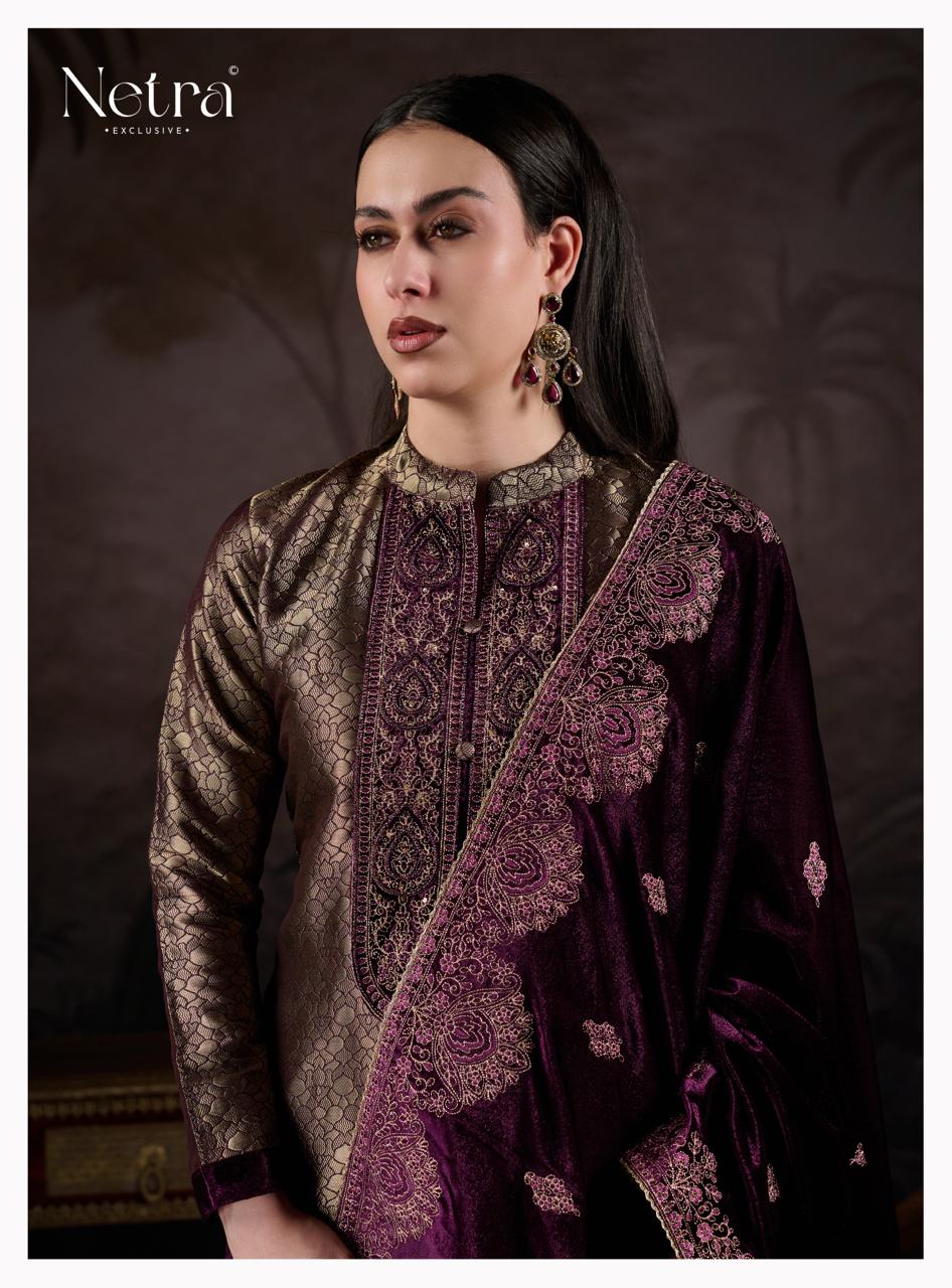 NETRA EXCLUSIVE KRIVA VELVET  UNSTICH SUIT SERIES 1172 A TO 1172 F 9