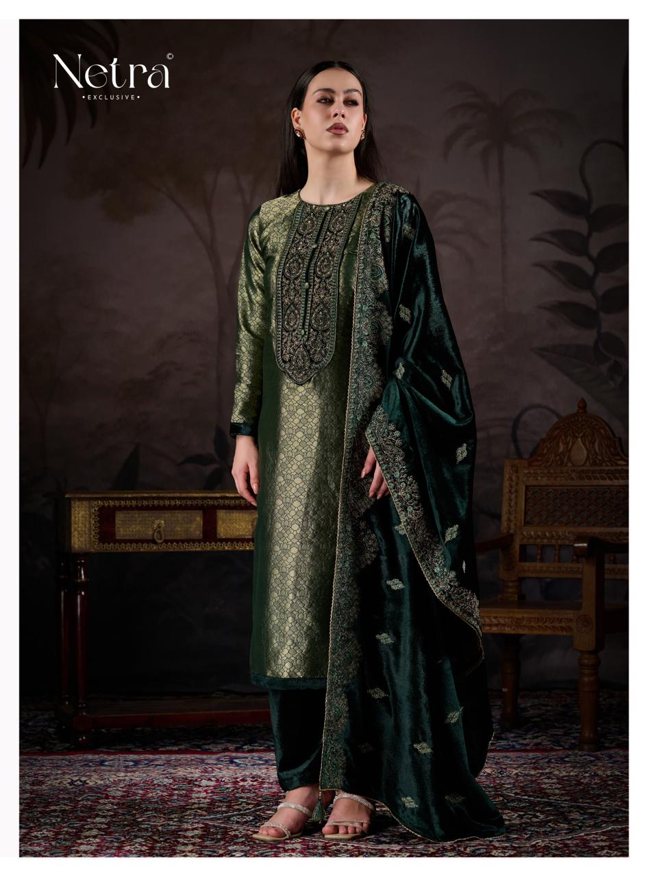 NETRA EXCLUSIVE KRIVA VELVET  UNSTICH SUIT SERIES 1172 A TO 1172 F 11