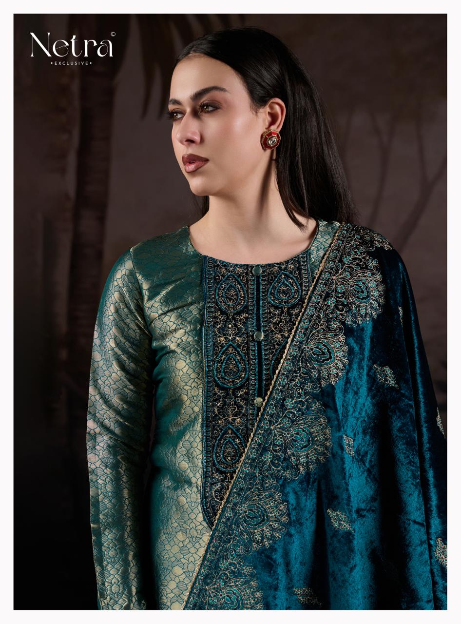 NETRA EXCLUSIVE KRIVA VELVET  UNSTICH SUIT SERIES 1172 A TO 1172 F 14