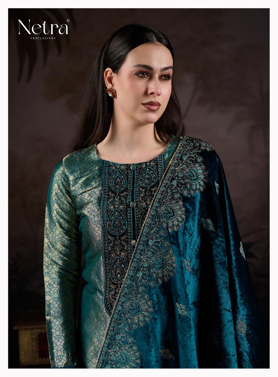 NETRA EXCLUSIVE KRIVA VELVET  UNSTICH SUIT SERIES 1172 A TO 1172 F 16