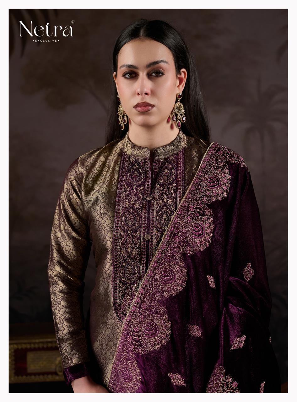 NETRA EXCLUSIVE KRIVA VELVET  UNSTICH SUIT SERIES 1172 A TO 1172 F 20