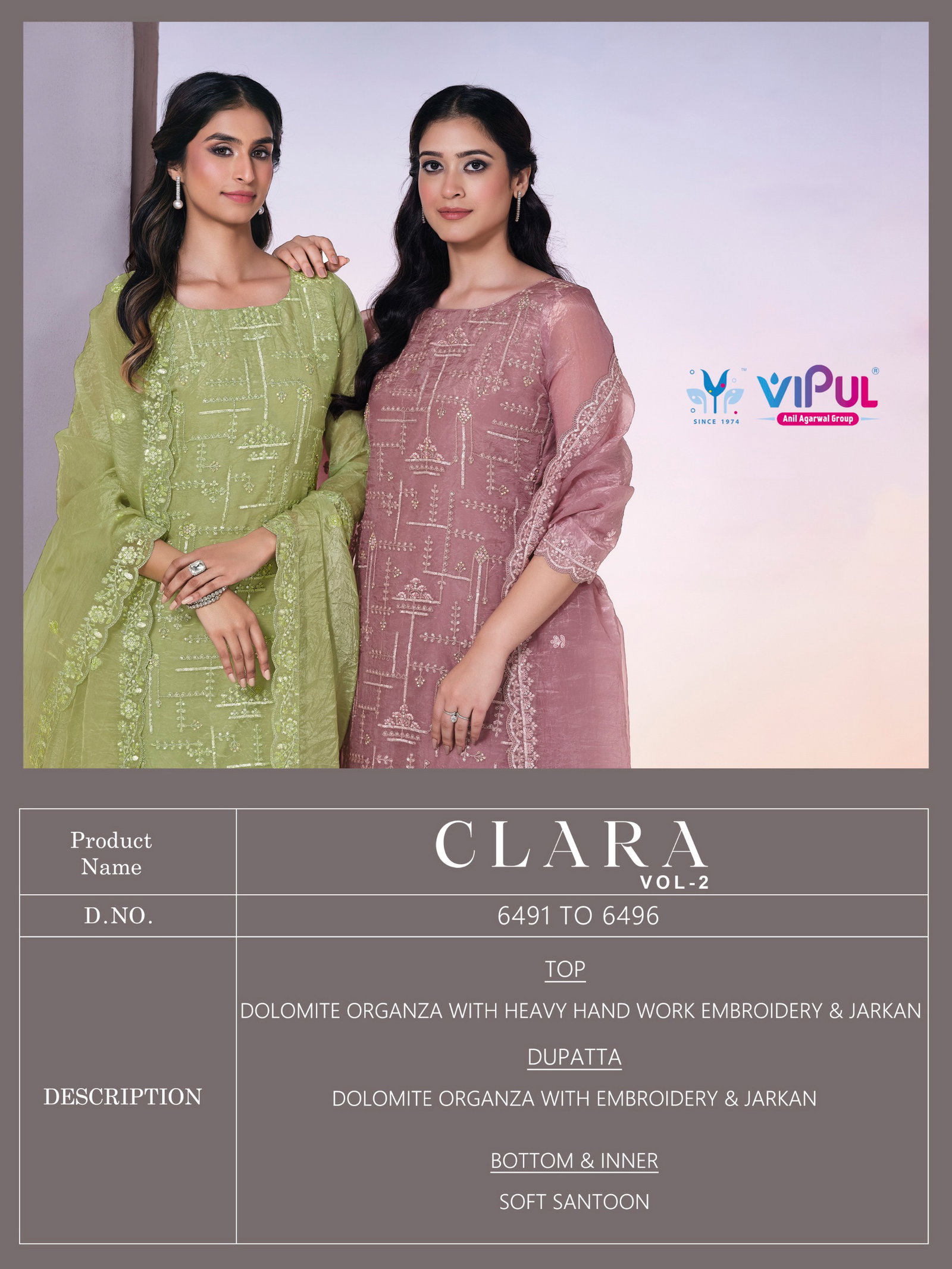 VIPUL CLARA VOL 02 SERIES 6491-6496 5