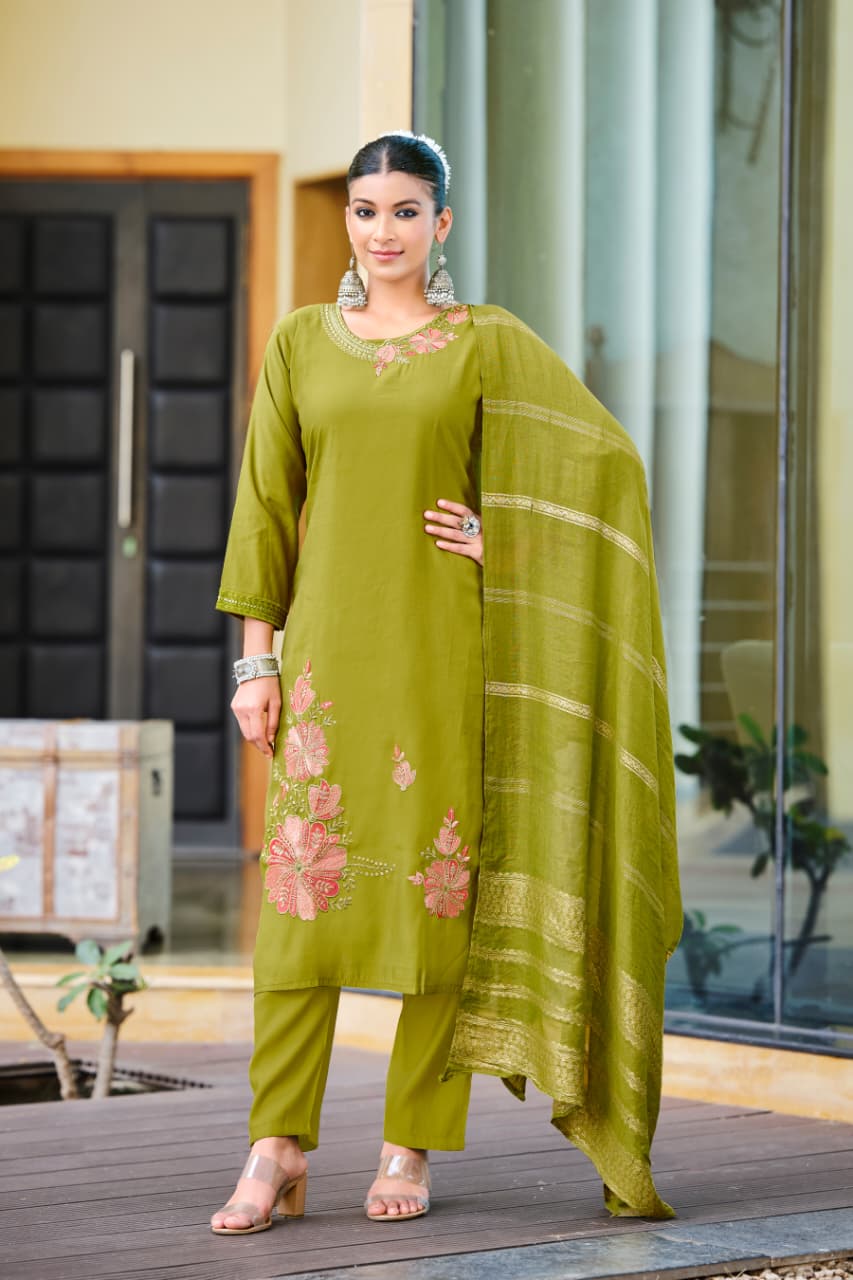 OSSOM PRESENT GEET 3 PCS KURTI SERIES 1001-1006 8