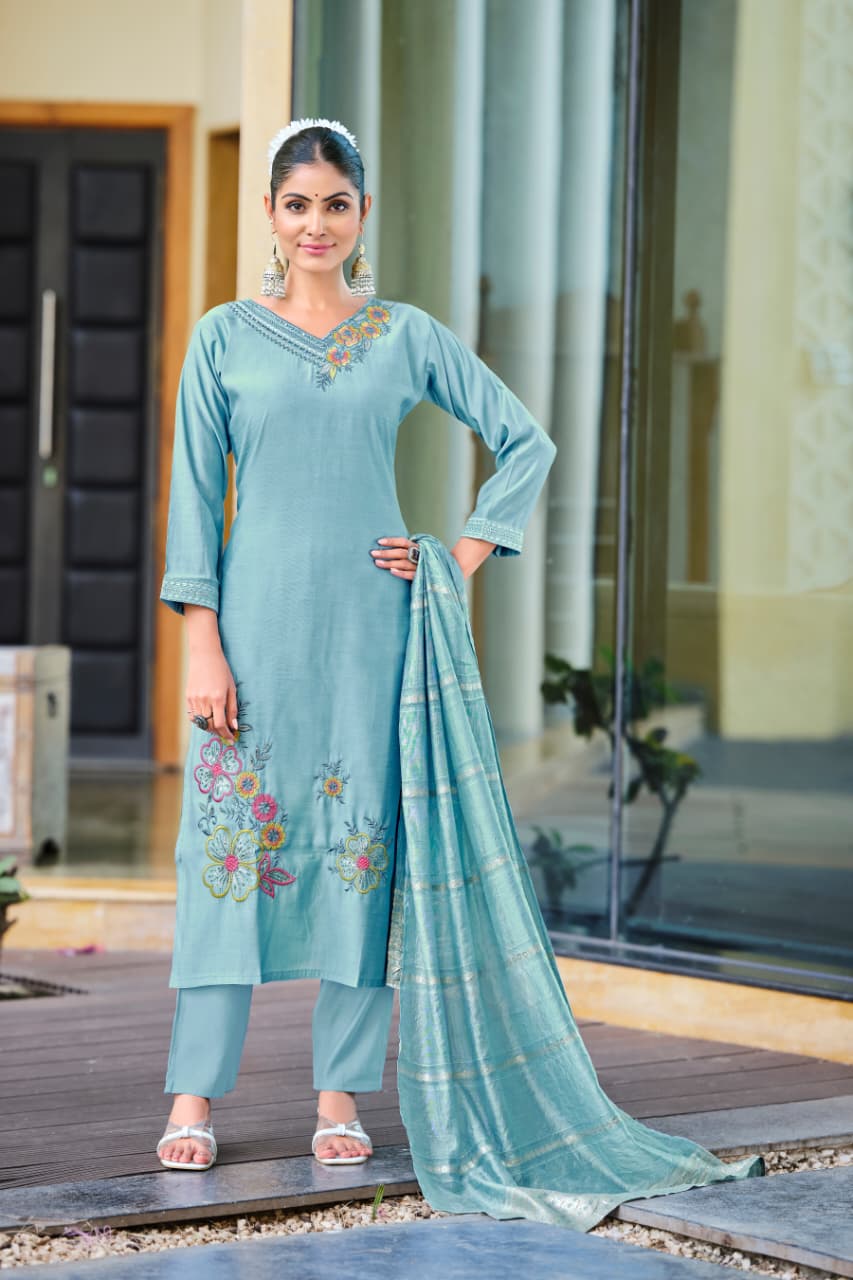 OSSOM PRESENT GEET 3 PCS KURTI SERIES 1001-1006 7