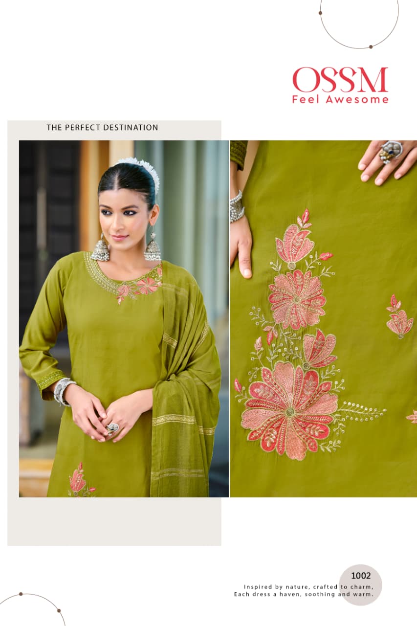 OSSOM PRESENT GEET 3 PCS KURTI SERIES 1001-1006 6
