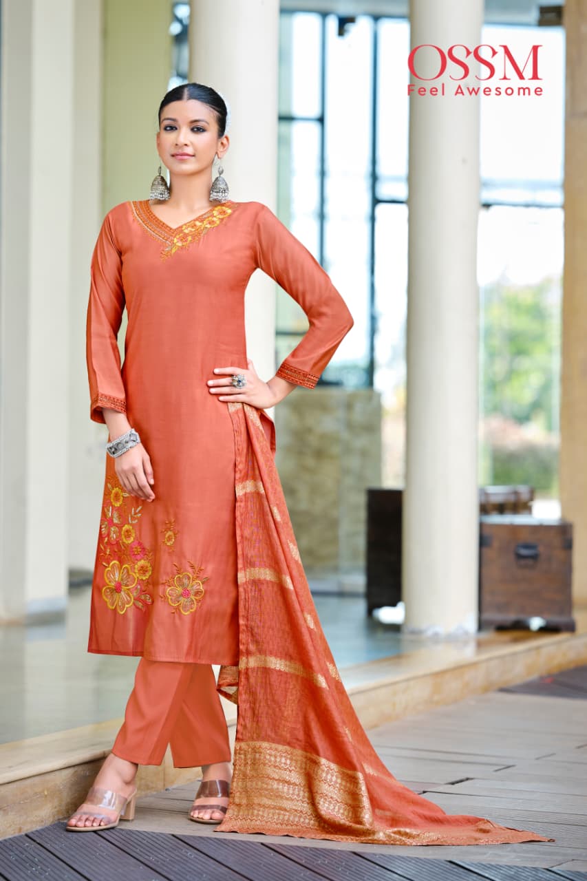 OSSOM PRESENT GEET 3 PCS KURTI SERIES 1001-1006 3