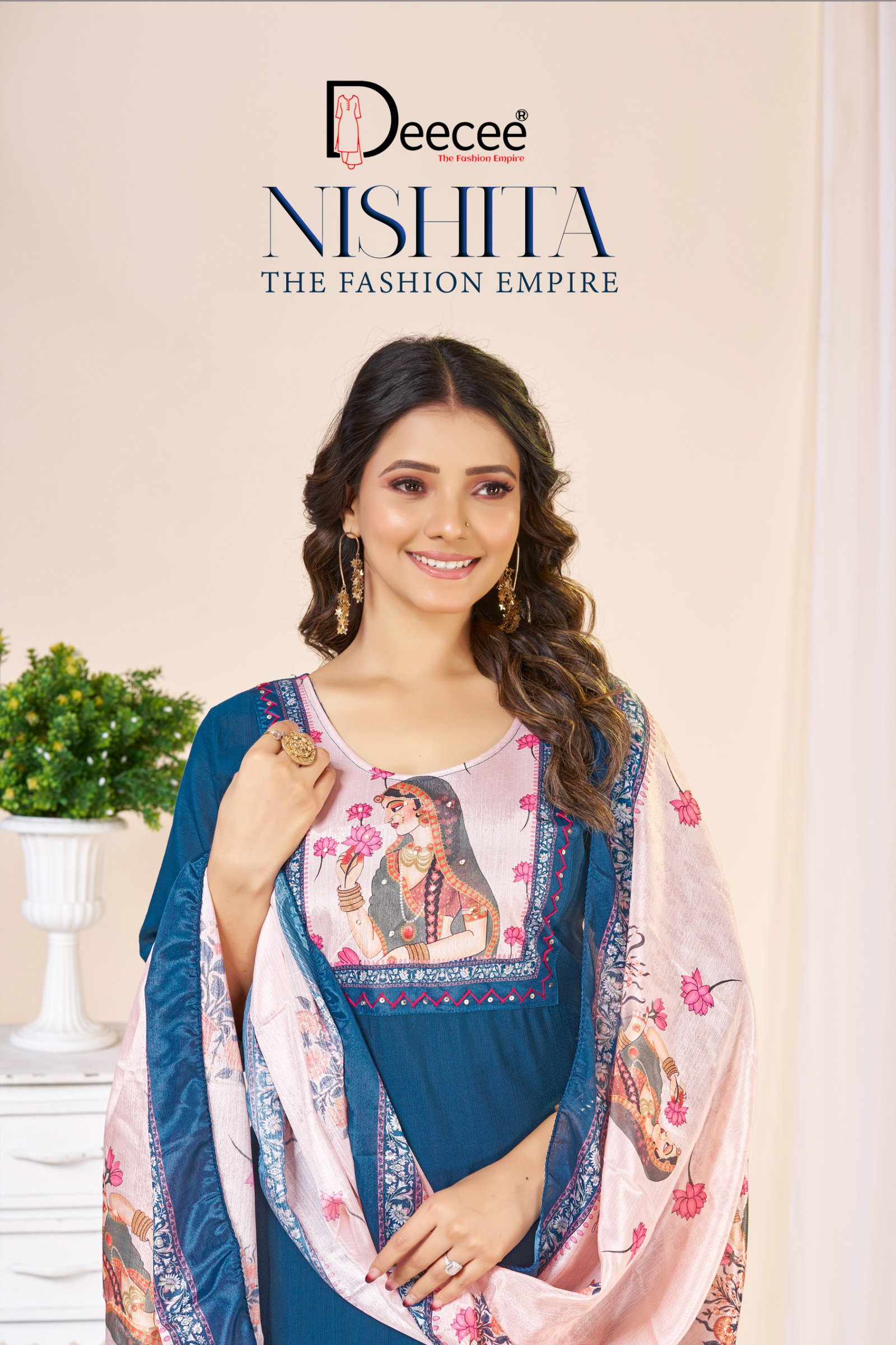 DEECEE NISHITA 3 PCS KURTI PAINT WITH DUPATTA 12