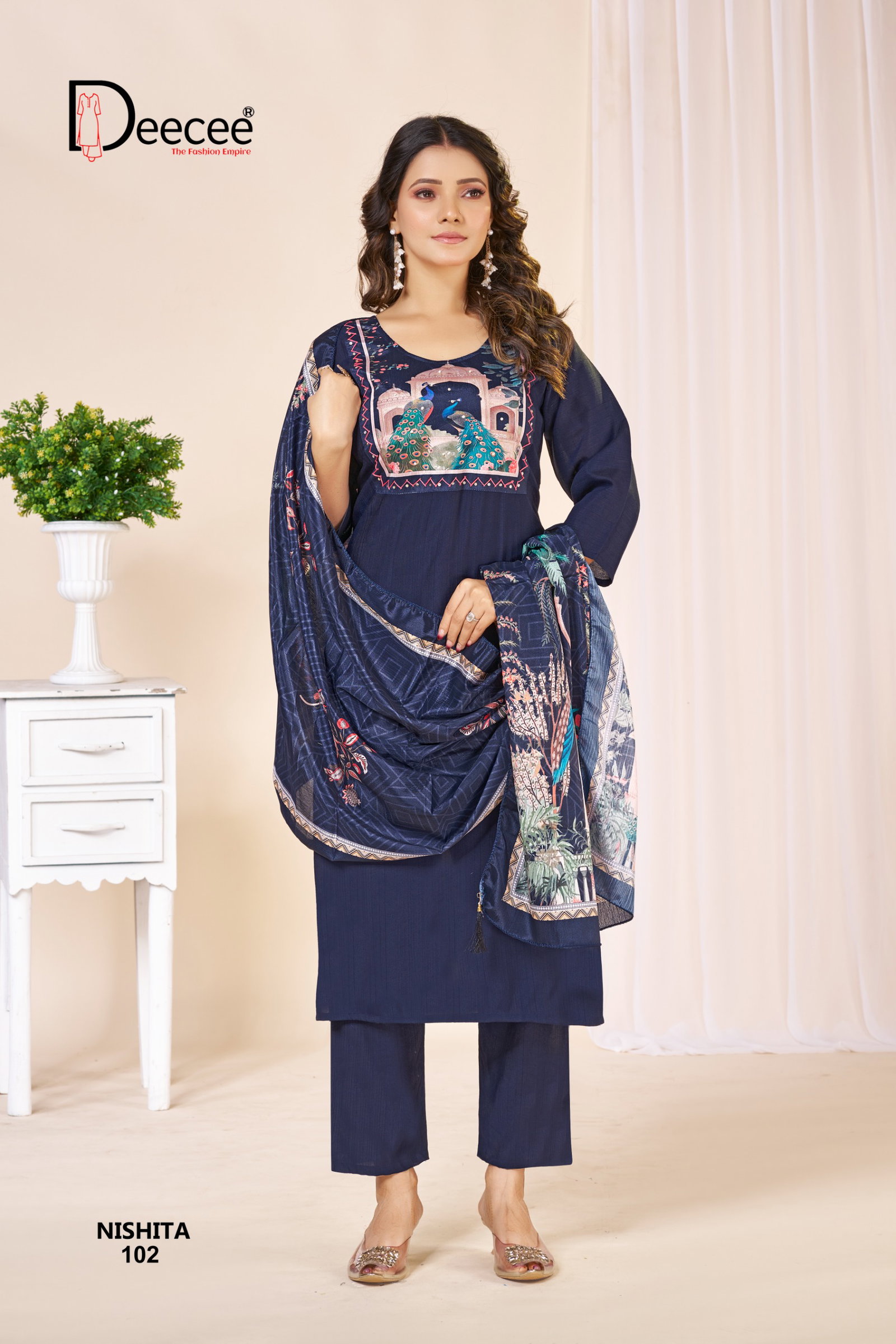 DEECEE NISHITA 3 PCS KURTI PAINT WITH DUPATTA 8