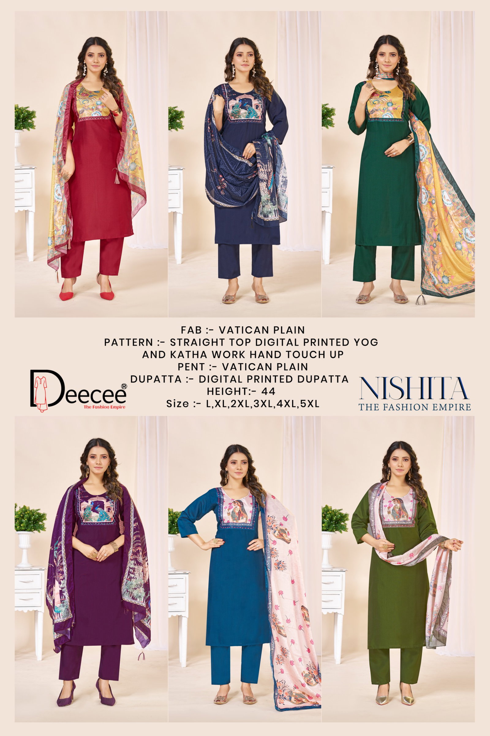 DEECEE NISHITA 3 PCS KURTI PAINT WITH DUPATTA 4