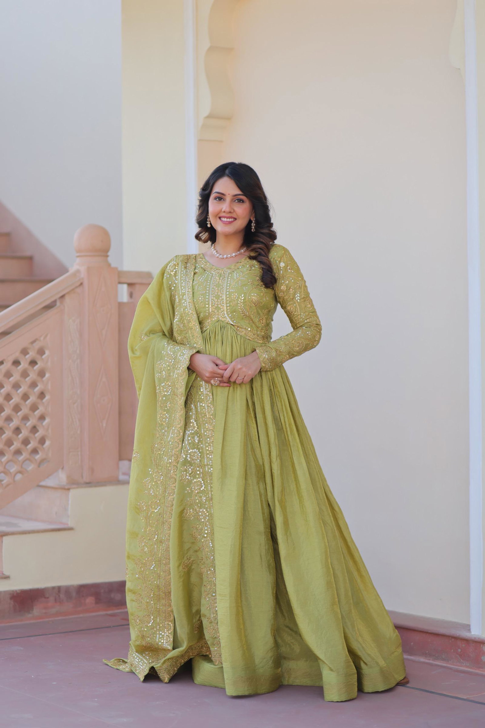GOWN DUPATTA COLLECTIONS FLOOR LENGTH GONS BY LV 6