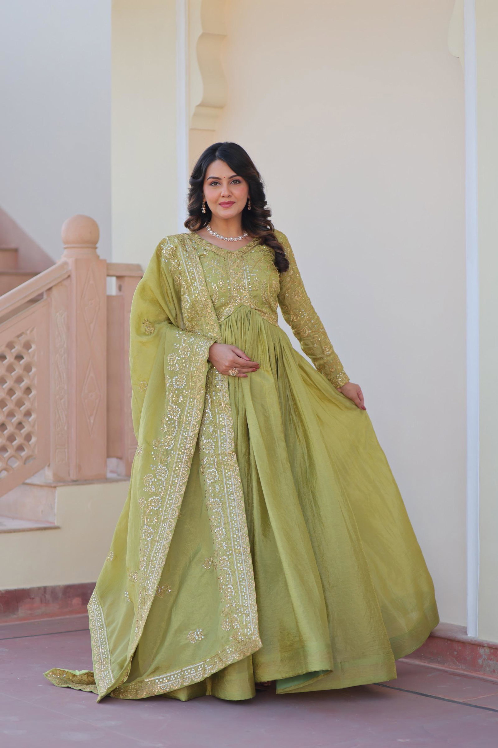 GOWN DUPATTA COLLECTIONS FLOOR LENGTH GONS BY LV 2