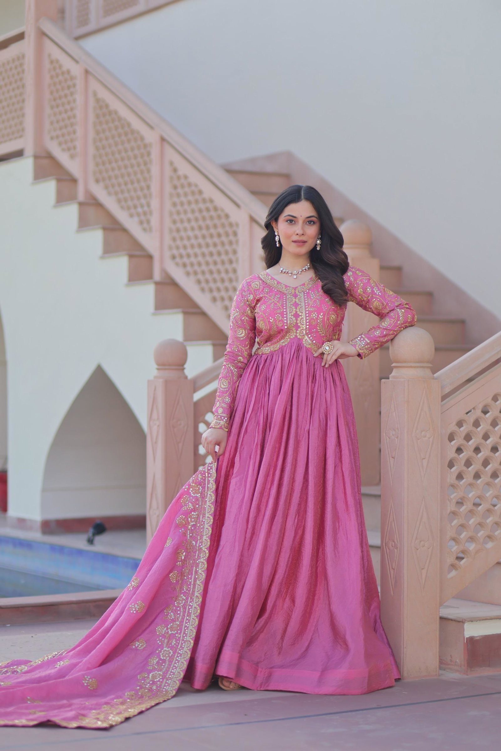 GOWN DUPATTA COLLECTIONS FLOOR LENGTH GONS BY LV 13