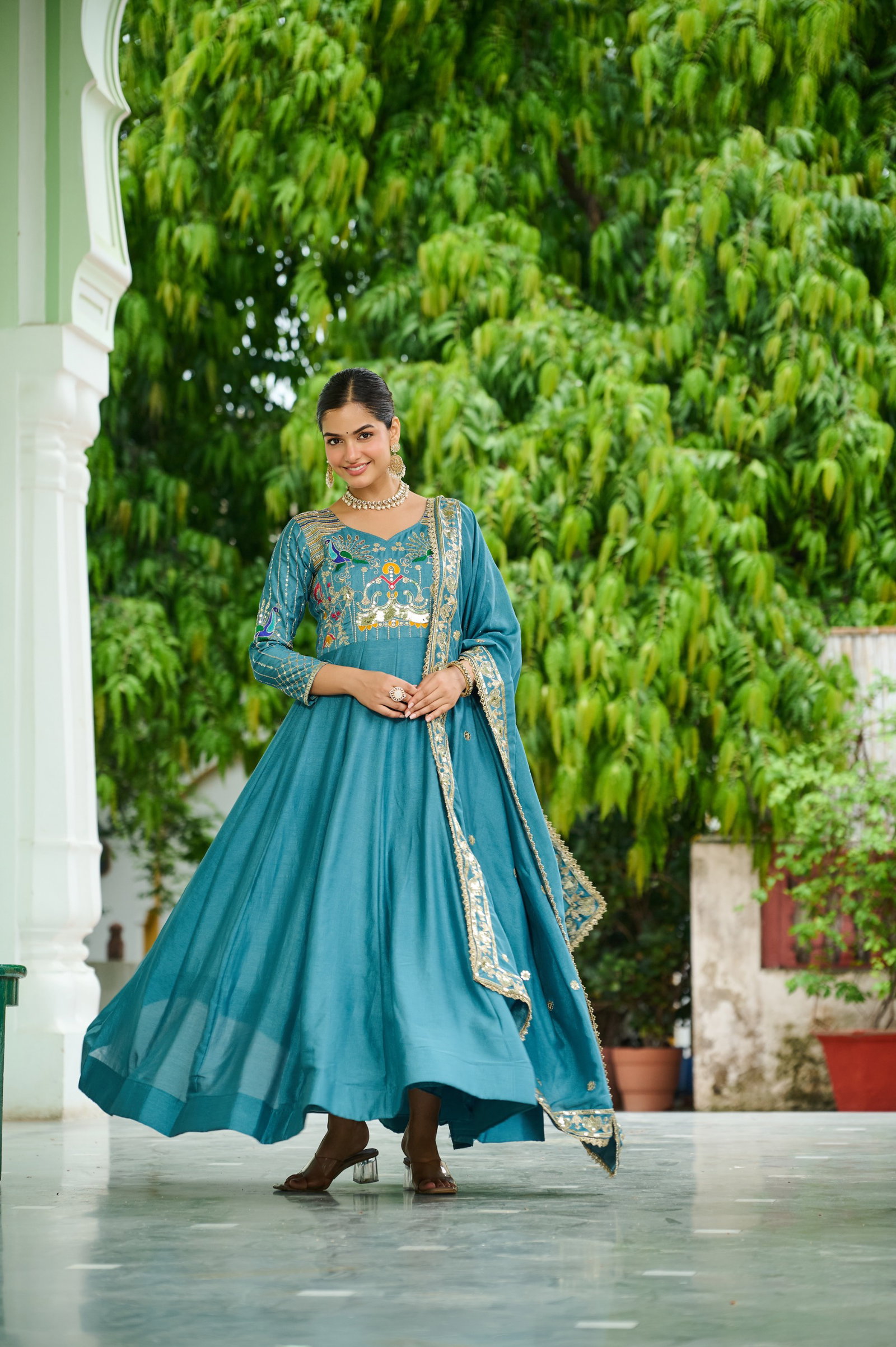 PREMIUM READYMADE  GOWN-DUPATTA SET 5