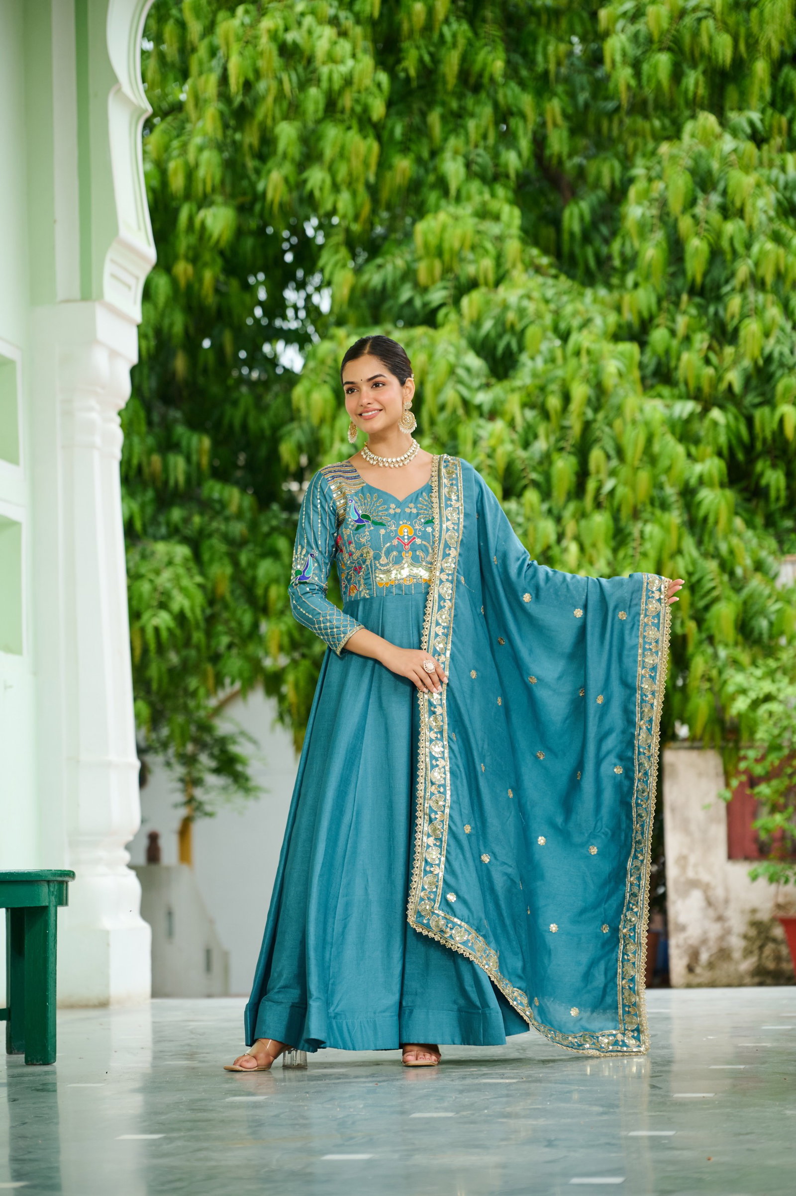PREMIUM READYMADE  GOWN-DUPATTA SET 4