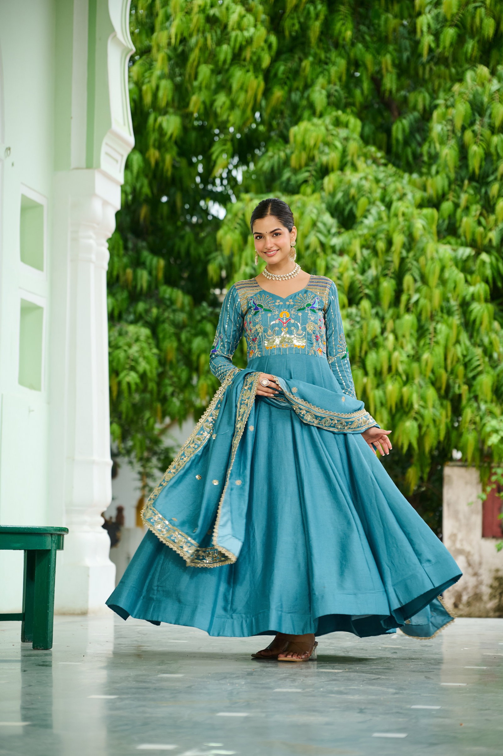 PREMIUM READYMADE  GOWN-DUPATTA SET 3