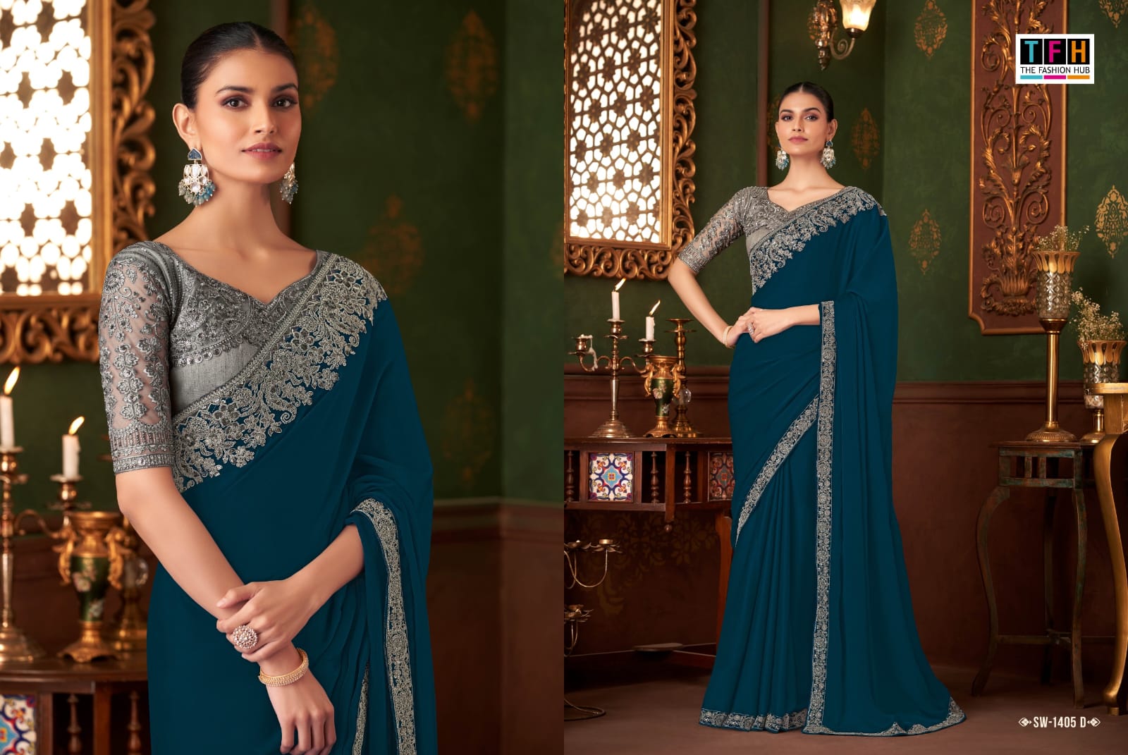 TFH SANDALWOOD 14 SERIES 1405 HIT DESIGN FANCY SAREE 7