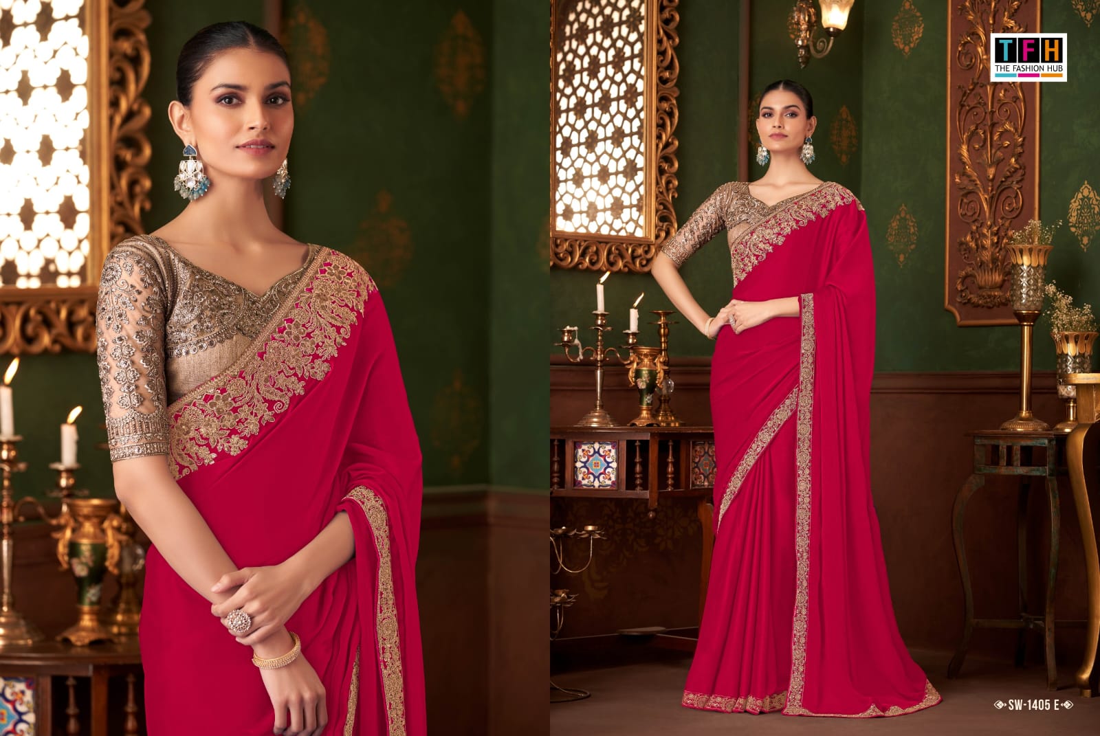 TFH SANDALWOOD 14 SERIES 1405 HIT DESIGN FANCY SAREE 6