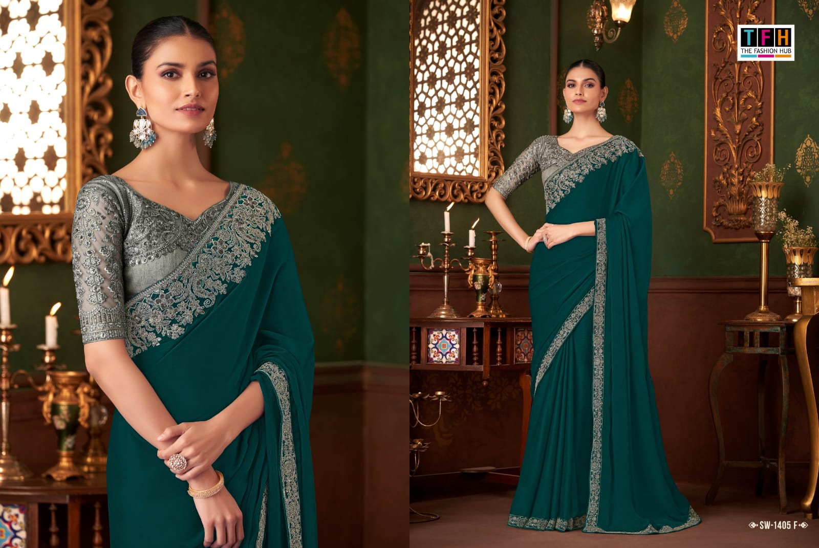 TFH SANDALWOOD 14 SERIES 1405 HIT DESIGN FANCY SAREE 4