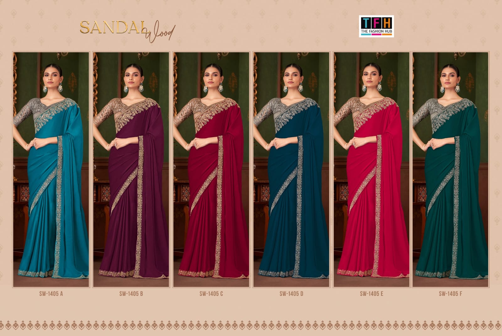 TFH SANDALWOOD 14 SERIES 1405 HIT DESIGN FANCY SAREE 2