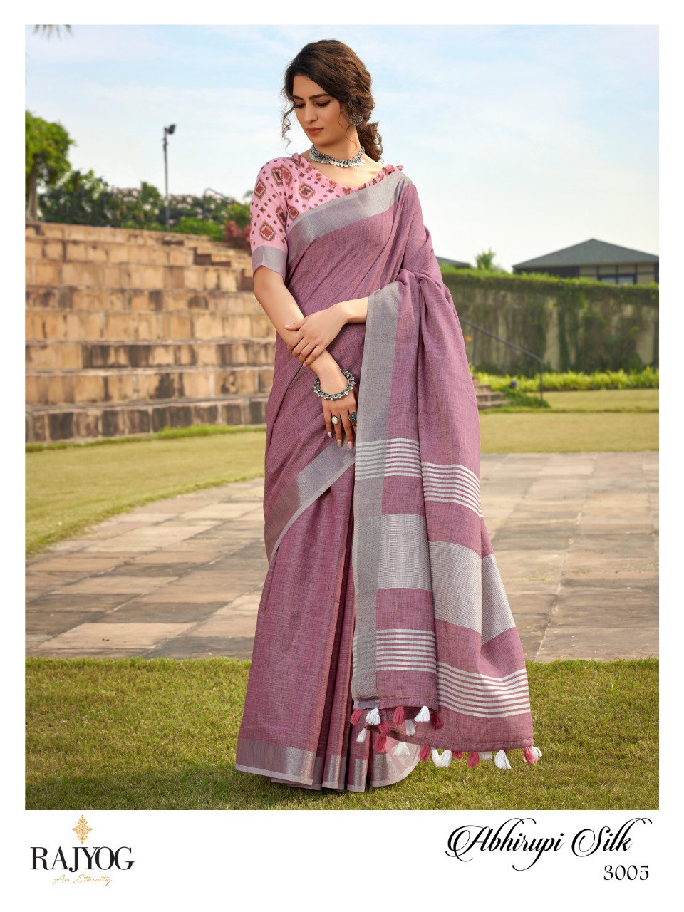 RAJPATH ABHIRUPI SOFT LINEN  SILK SAREE 5
