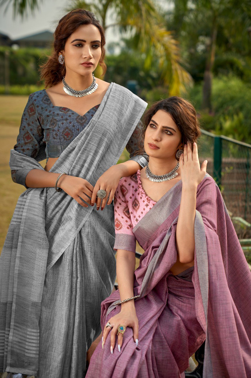 RAJPATH ABHIRUPI SOFT LINEN  SILK SAREE 3