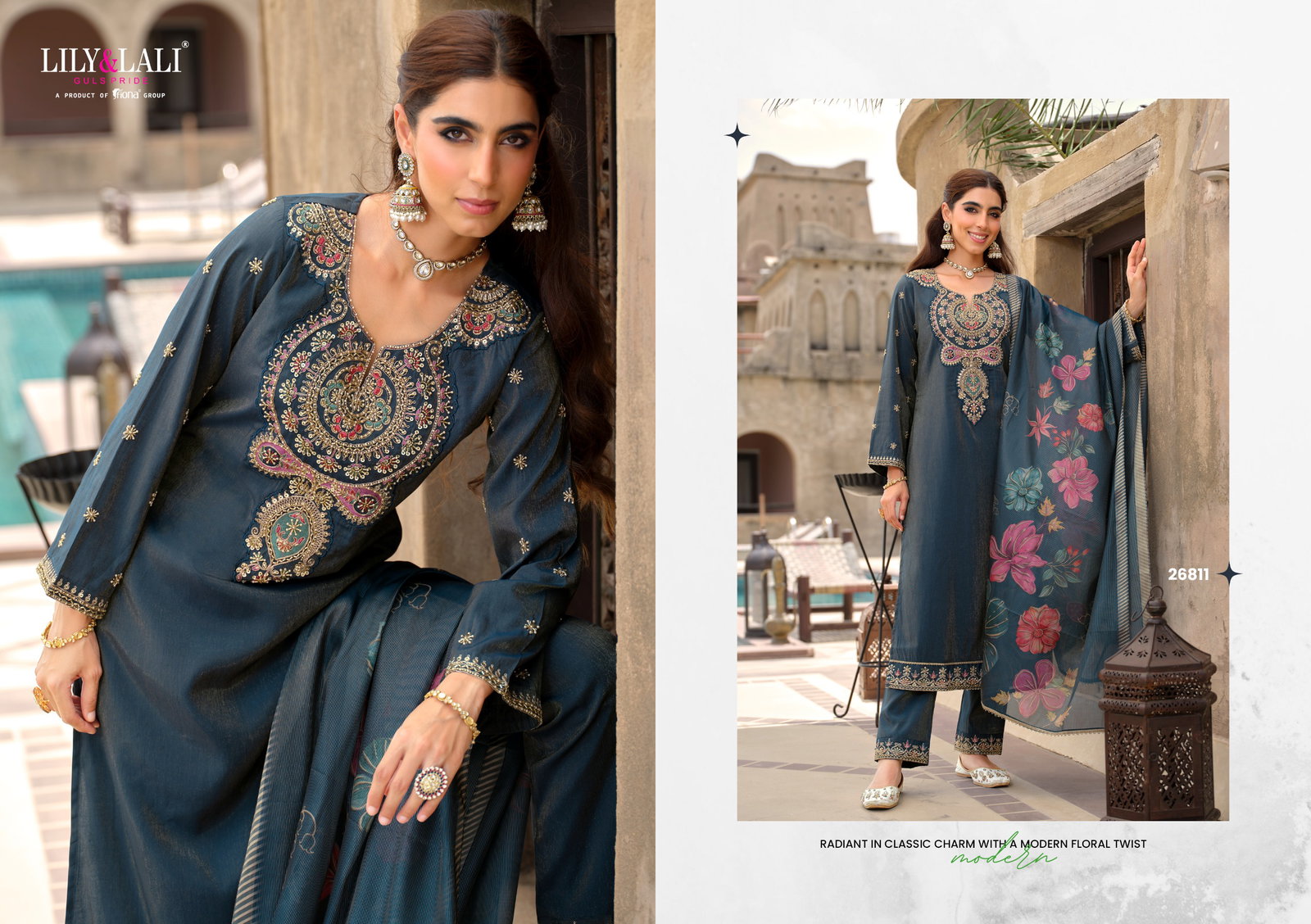 LILY LALI ARIANA 3 PCS KURTI SET SERIES 26811-26814 5