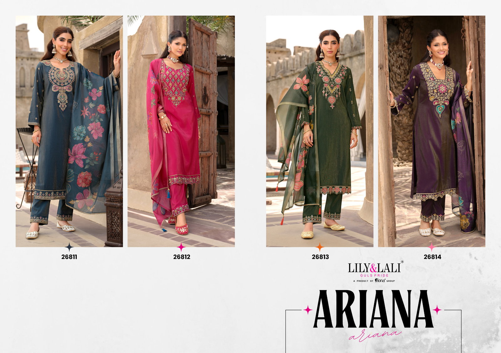 LILY LALI ARIANA 3 PCS KURTI SET SERIES 26811-26814 2