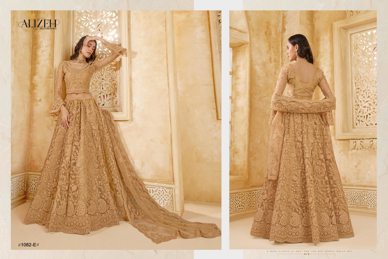 ALIZEH PRESENT THE WHITE BRIDE VOL-2 LEHENGA CHOLI SERIES 1074-1084 11