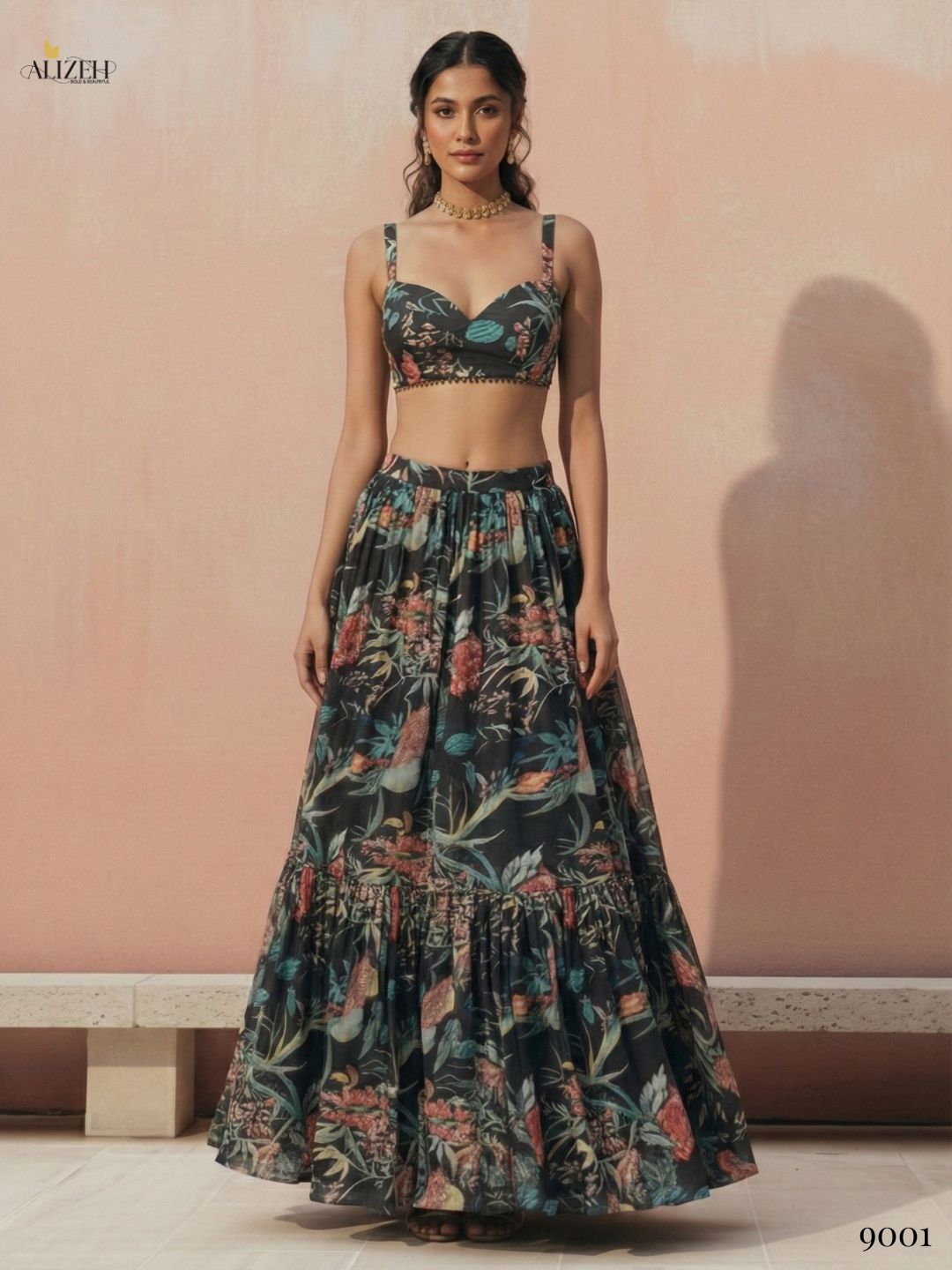 ALIZEH PRESENT FLORENCE READYMADE LEHENGA CHOLI SERIES 9001- 9002 12