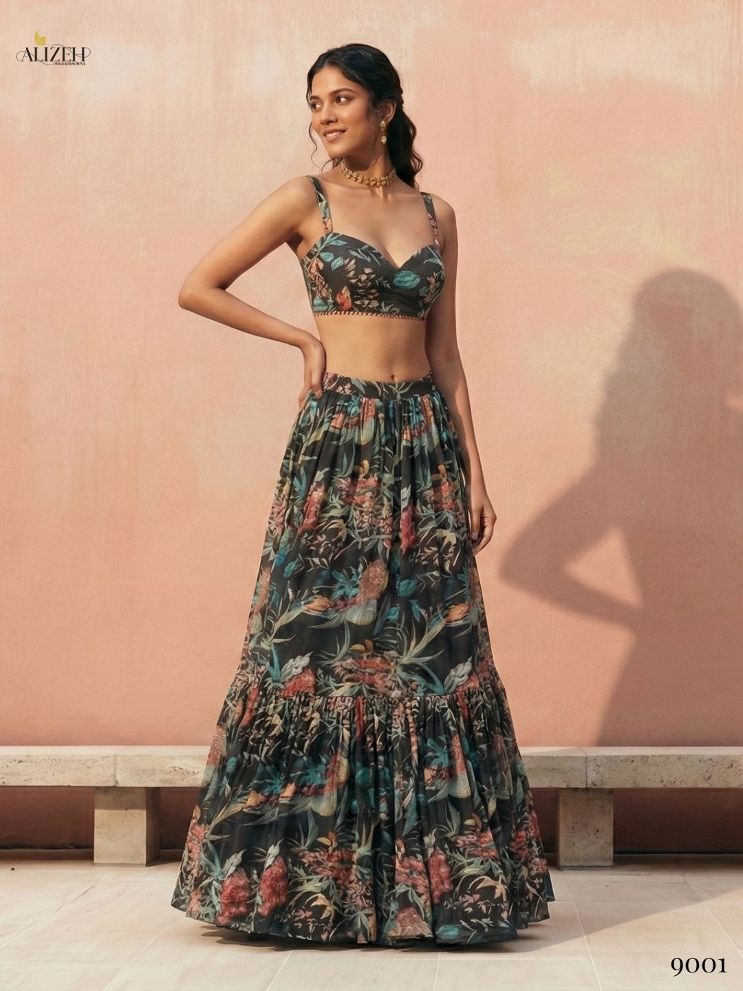 ALIZEH PRESENT FLORENCE READYMADE LEHENGA CHOLI SERIES 9001- 9002 9